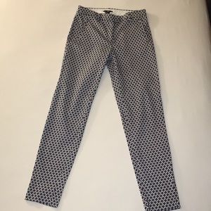 H&M Navy/blue/white print pants size 2